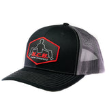 Black/Charcoal snapback hat with a hand stitched NCB logo patch